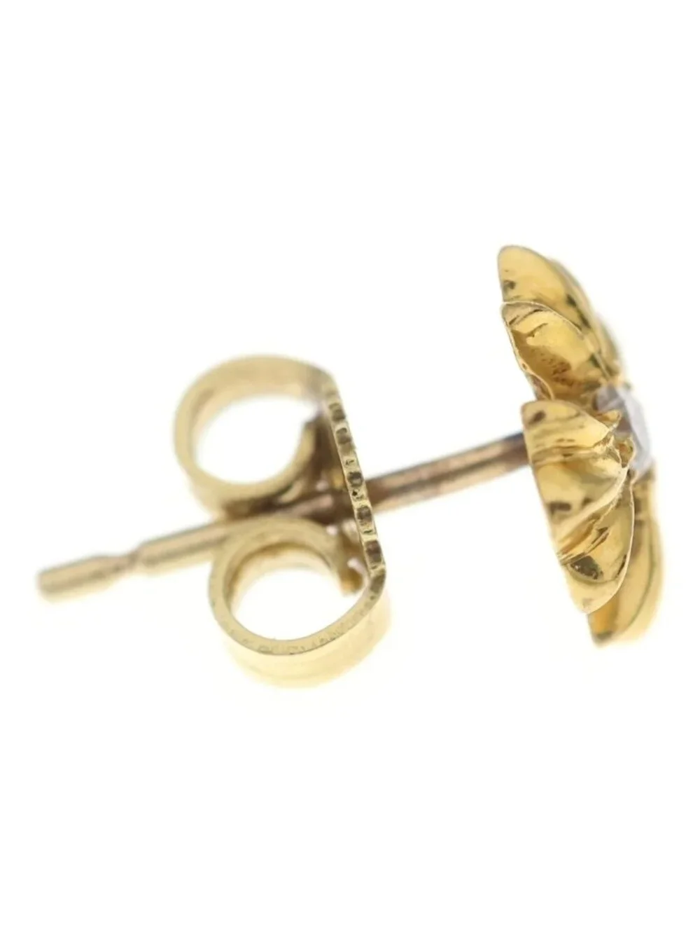 Chrome Hearts 22K No2 CH Plus Stud Gold Earrings